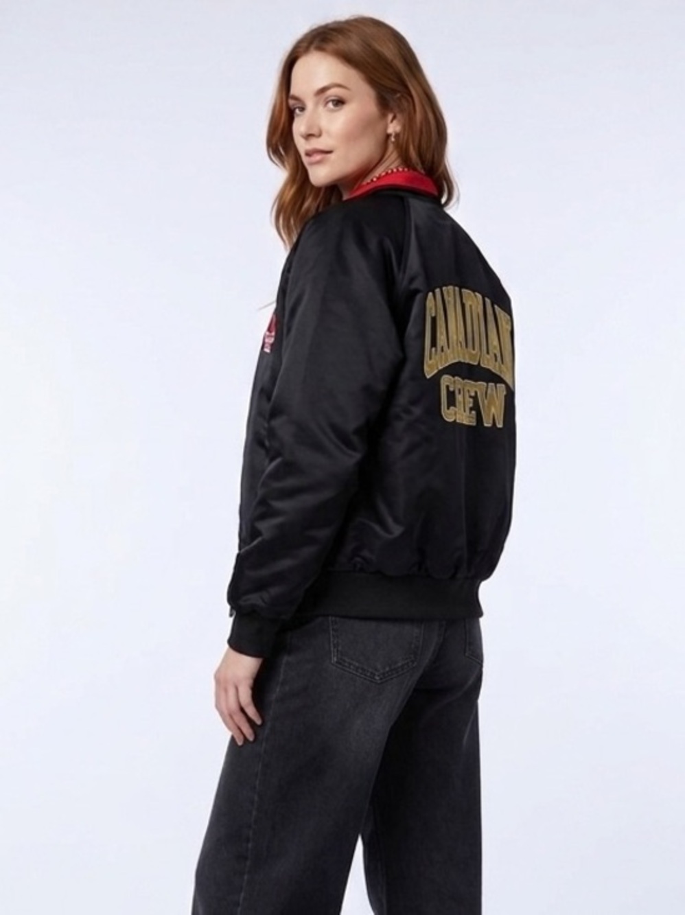 Cheer Canada Black Overside Bomber Jacket Size Small